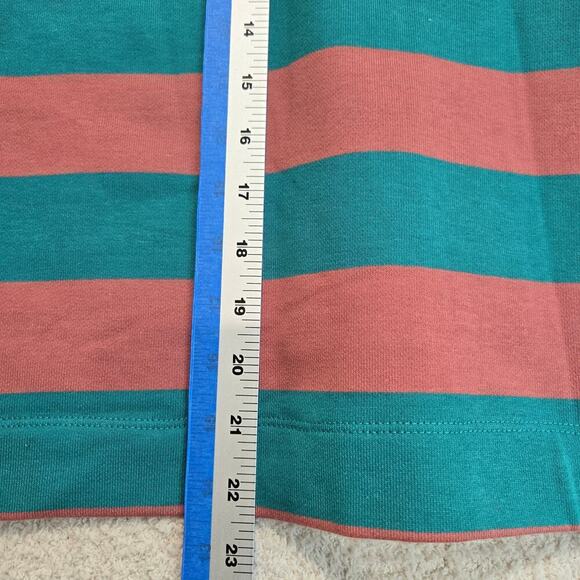 NEW Wishlist Teal Striped T-shirt Floral Contrast Sleeve Oversized Boxy Sz S - Picture 9 of 9